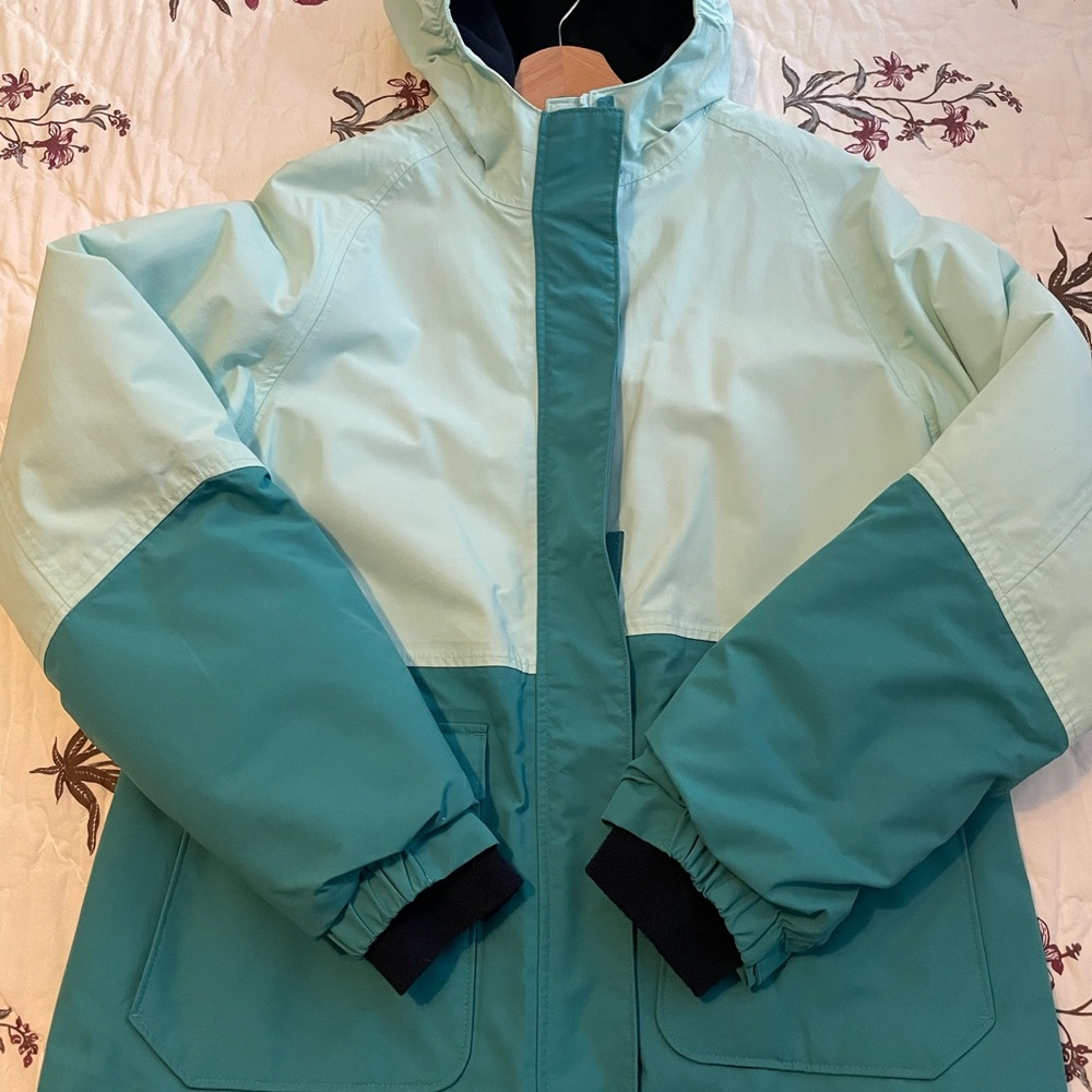 Girls Two-Tone Teal Squall Waterproof Insulated Coat - Picture 3 of 10